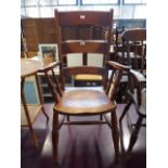 Beech and elm ladder back armchair