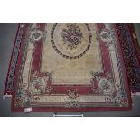 (13) A Ouchak wool carpet in the French manor in shades of cream and pale pink approx 200 x 300cm