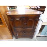 1940s oak 4 door corner cabinet