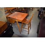 Bentwood child's desk and matching metamorphic chair/ stool with square plywood box