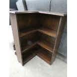 Oak corner bookcase w:48cm h:76cm d:17cm