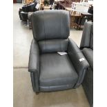 Grey leather effect reclining armchair