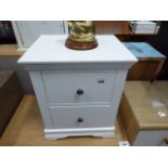 5027 White finish 2 drawer bedside cabinet