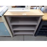 5001 Pale grey finish and oak top 3 shelf bookcase