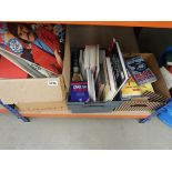 2 boxes containing dictionaries and reference books