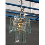 (2) Ceiling light with multiple glass panels