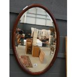 Oval bevelled Edwardian mirror