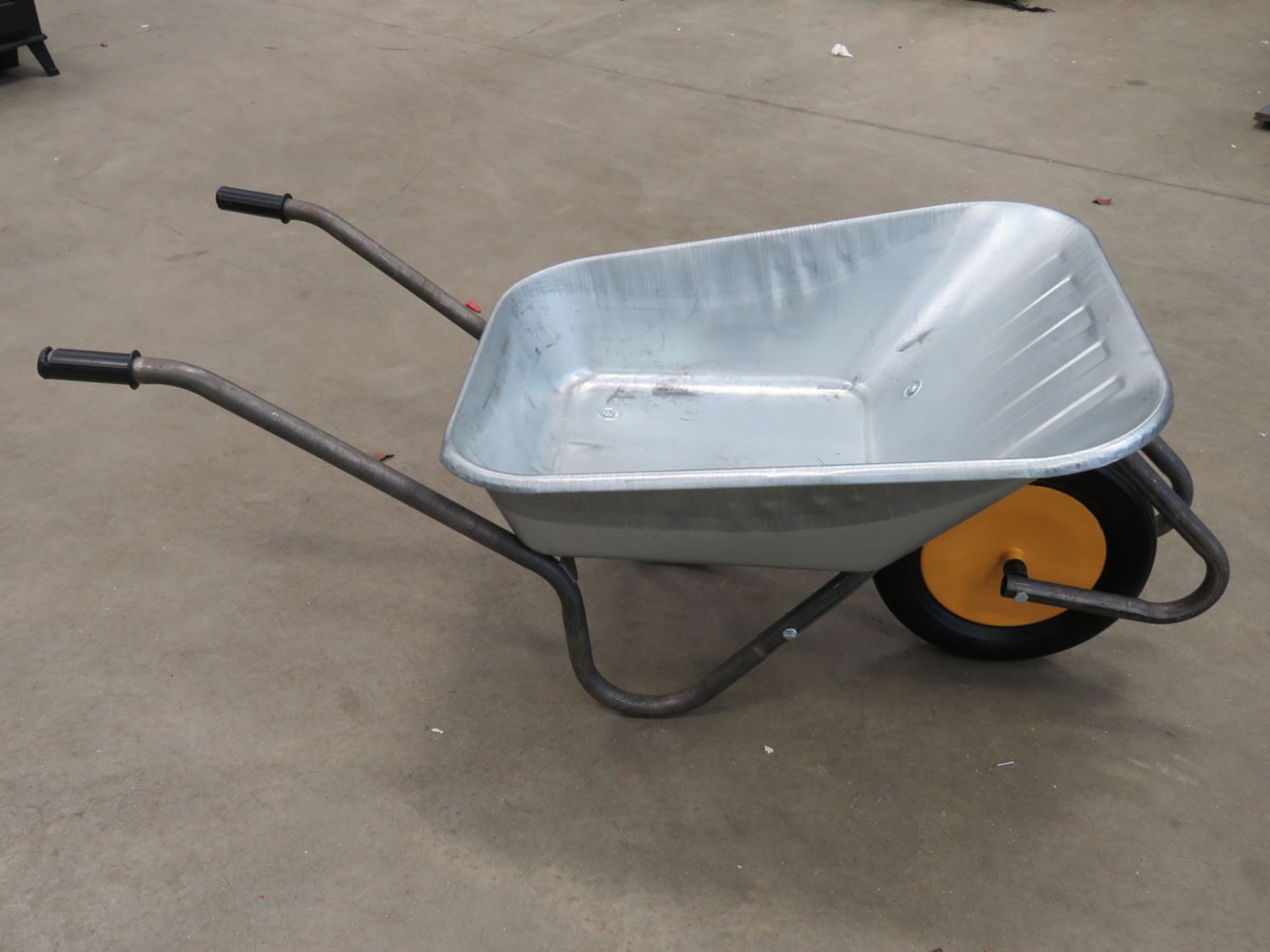 Galvanised wheelbarrow