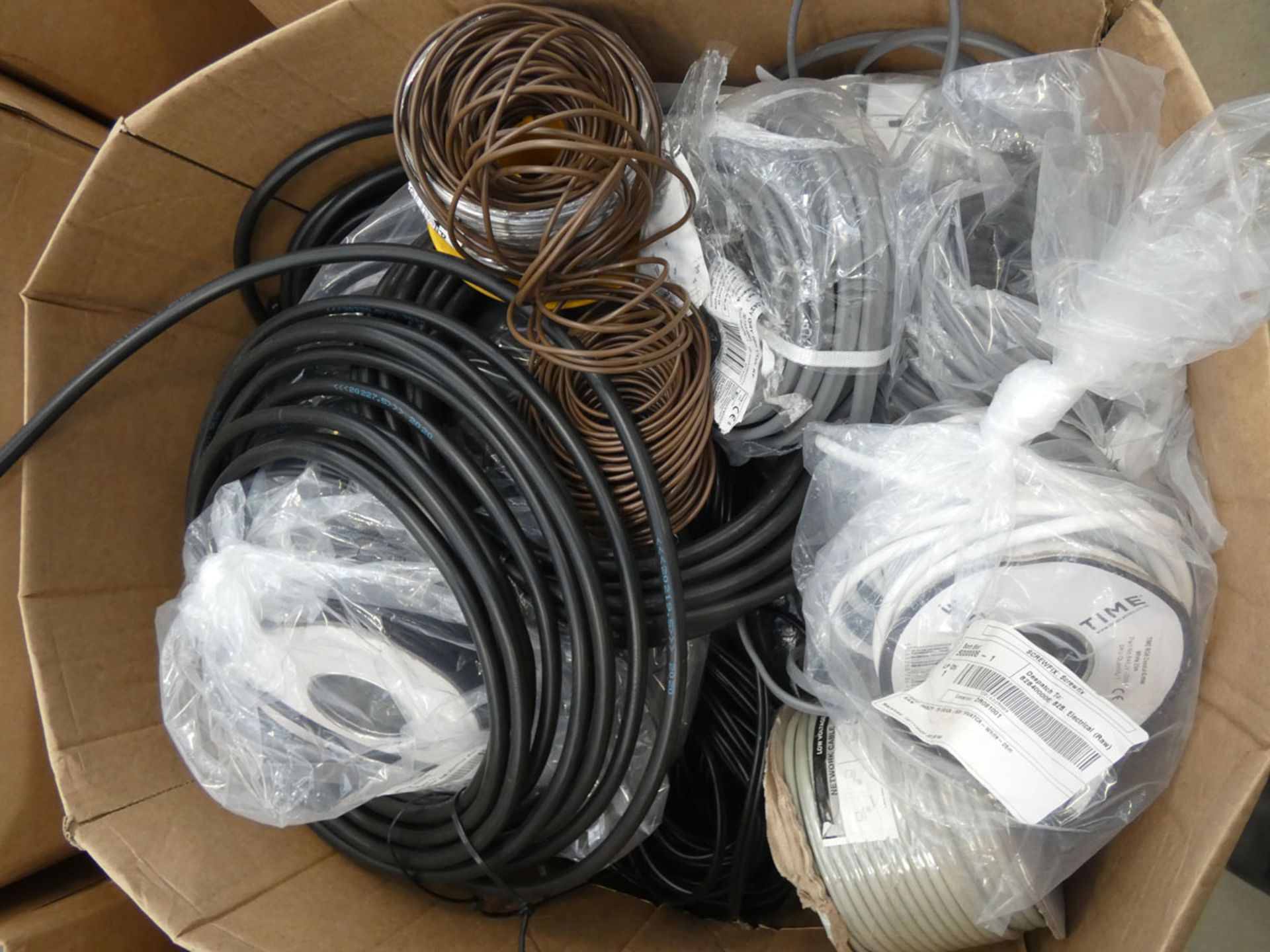 Box of various cable and armoured cable