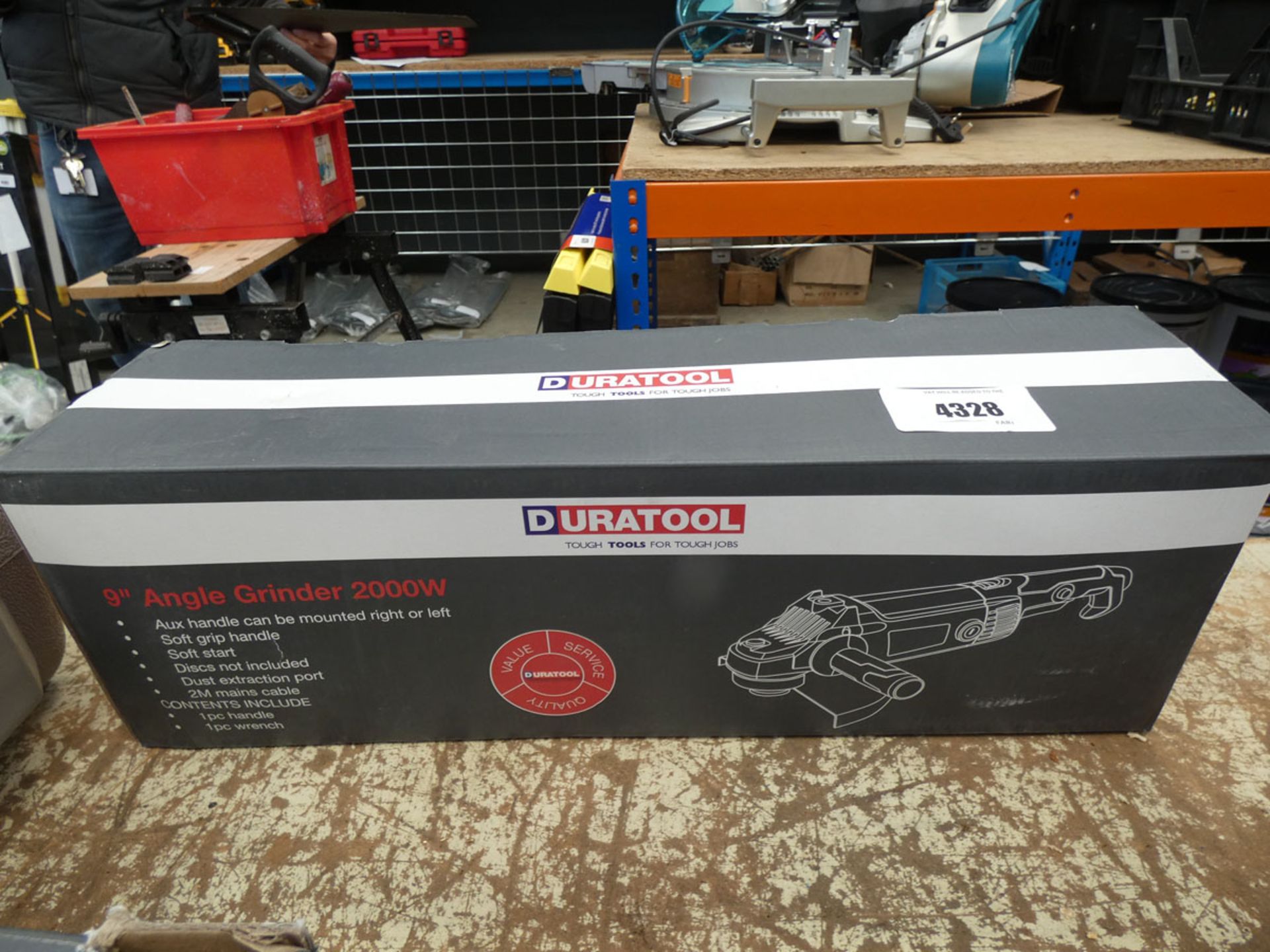 Boxed Duratool 9.5'' angle grinder