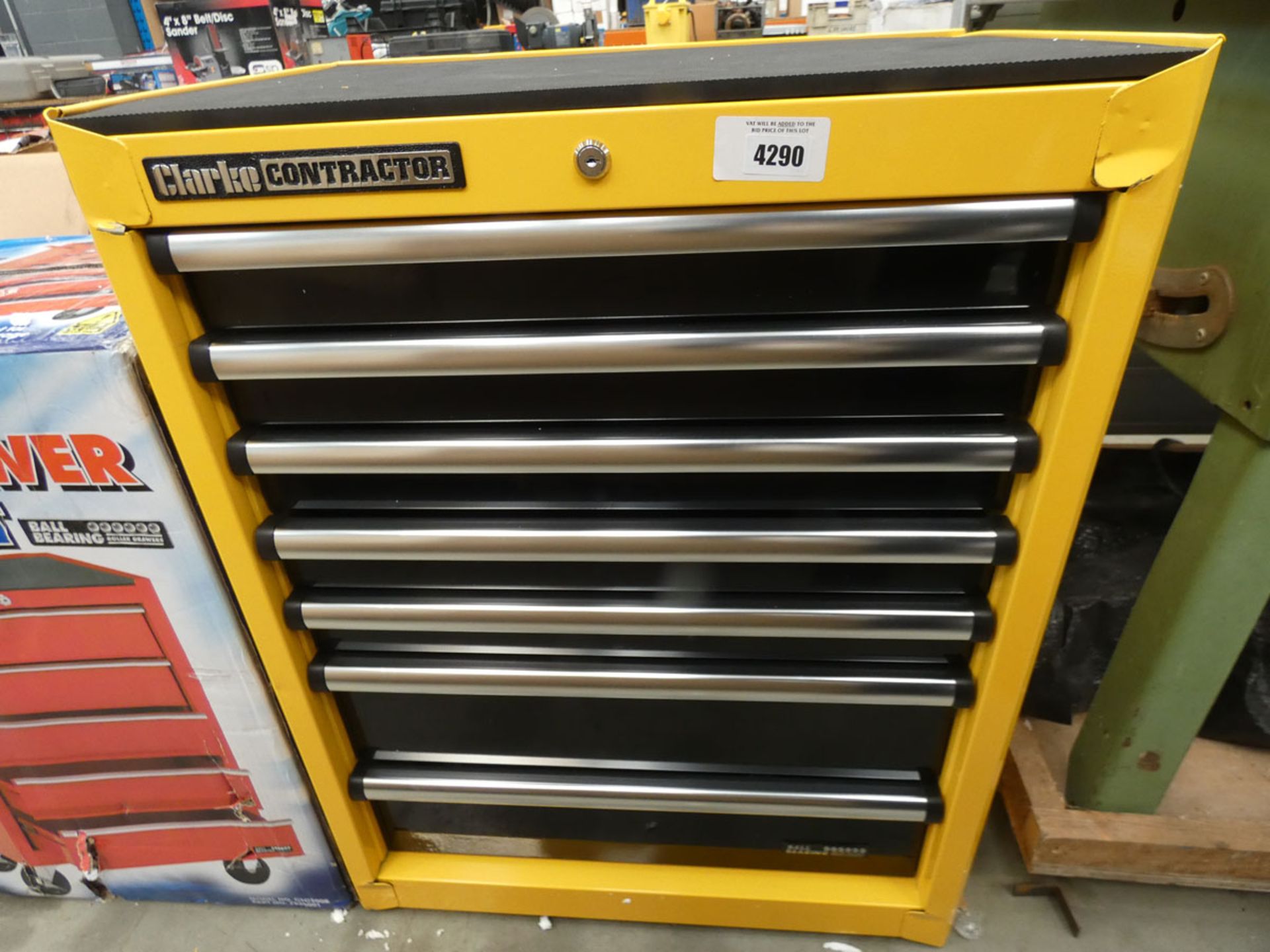 Yellow Clarke tool cabinet with accessories - Image 2 of 2