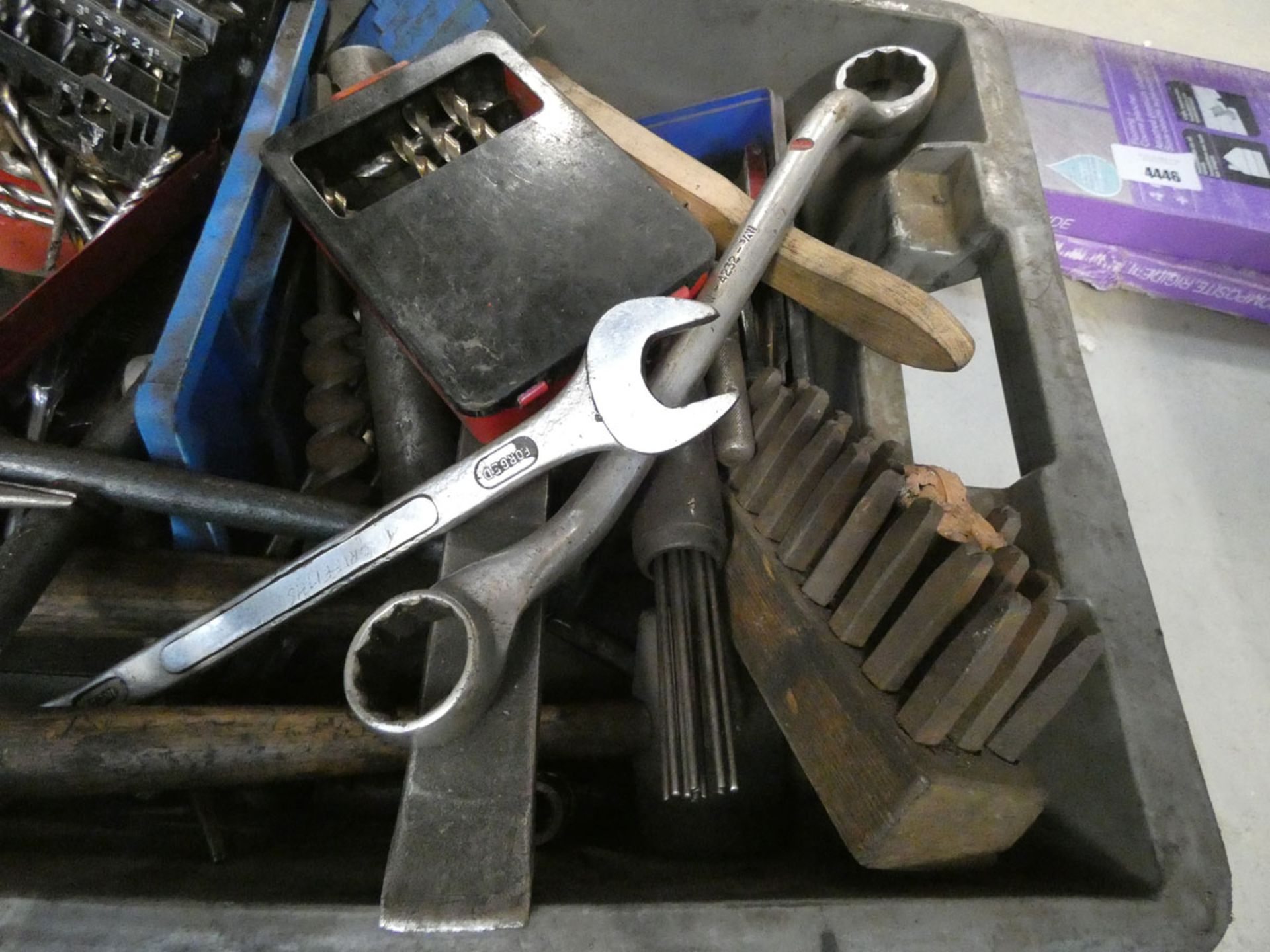 Quantity of drill bits, punchers, spanner, large shears, etc - Image 2 of 2