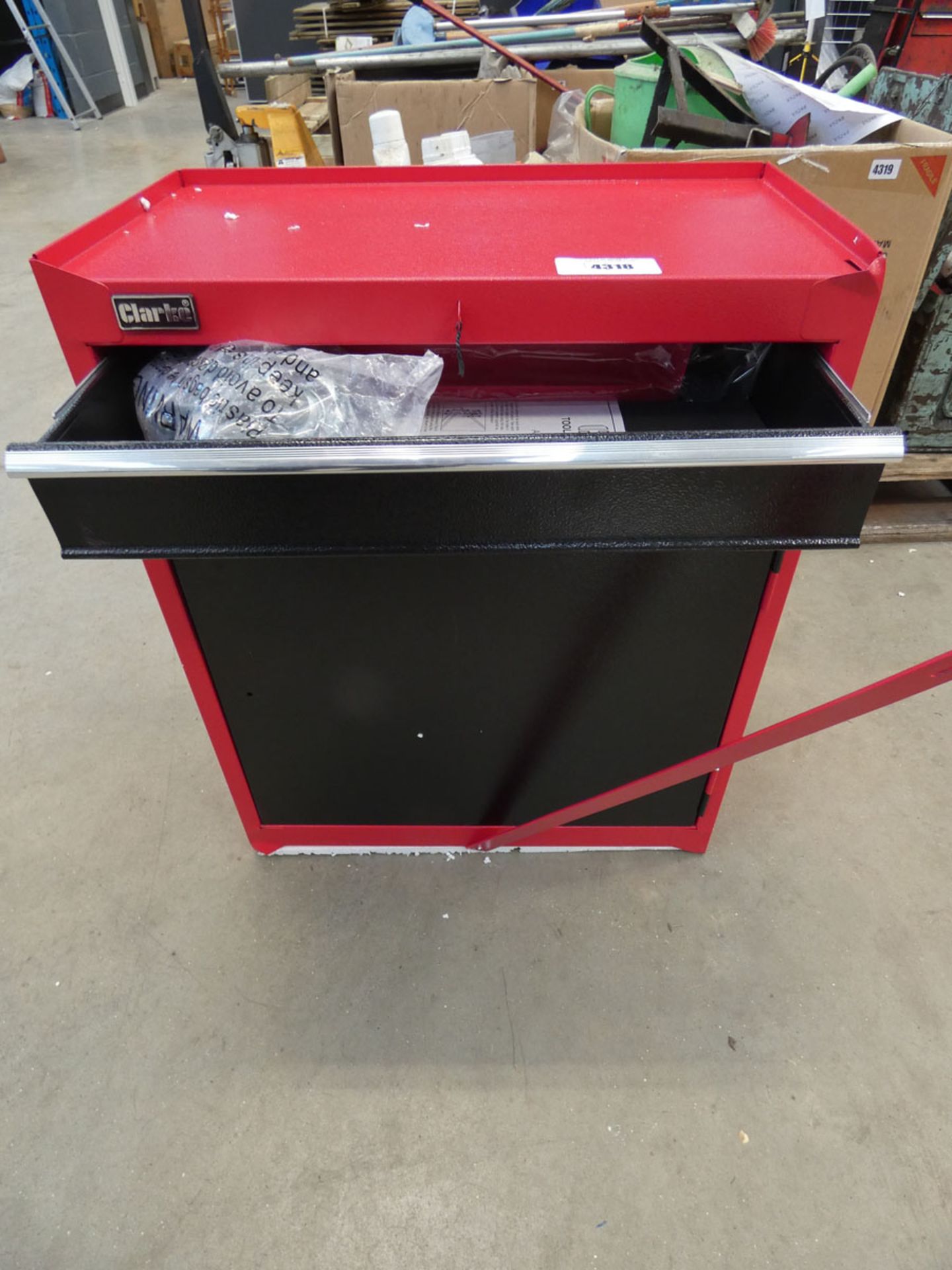 Clarke red tool cabinet