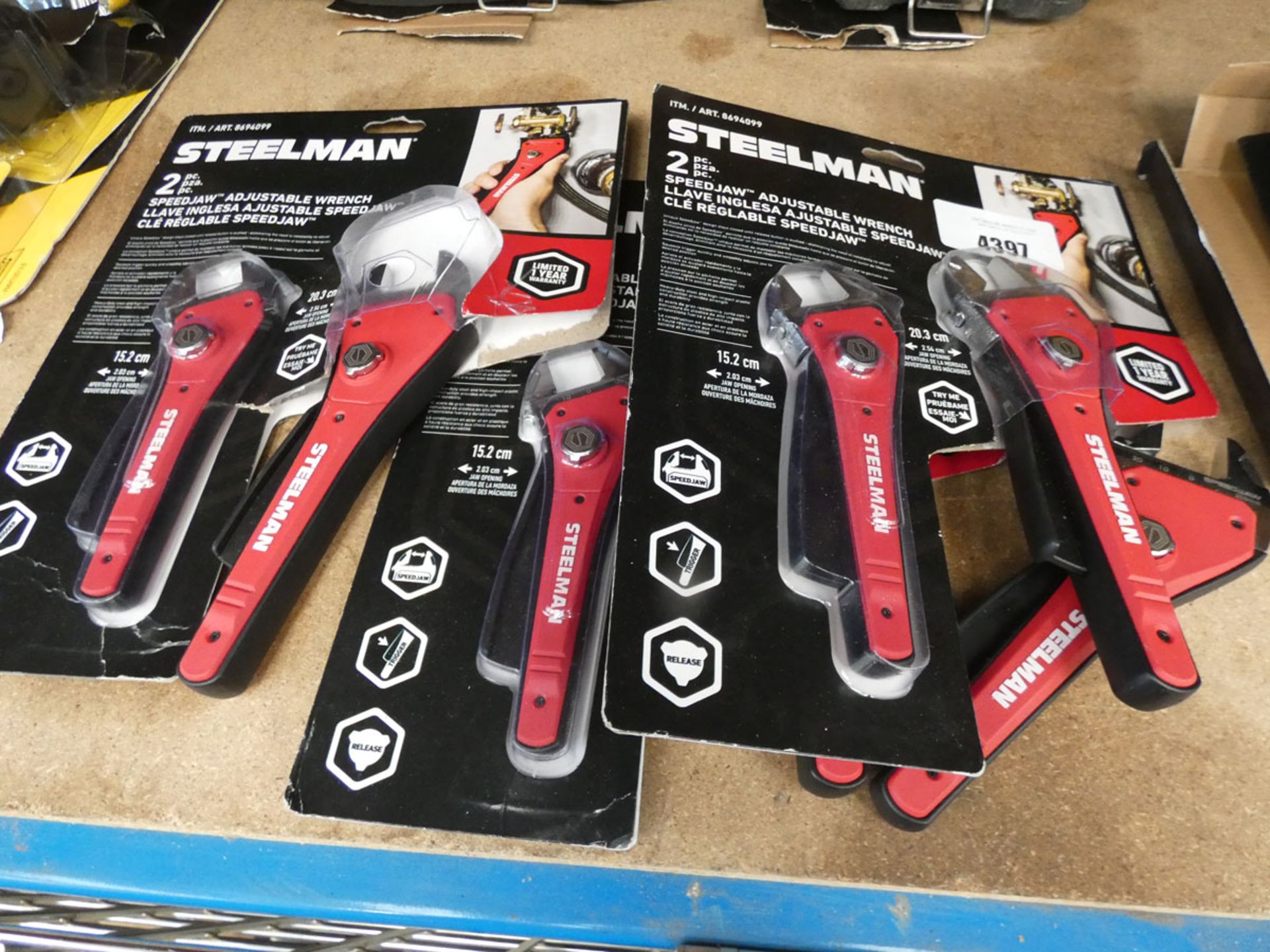 3 sets of Steelman adjustable wrenches