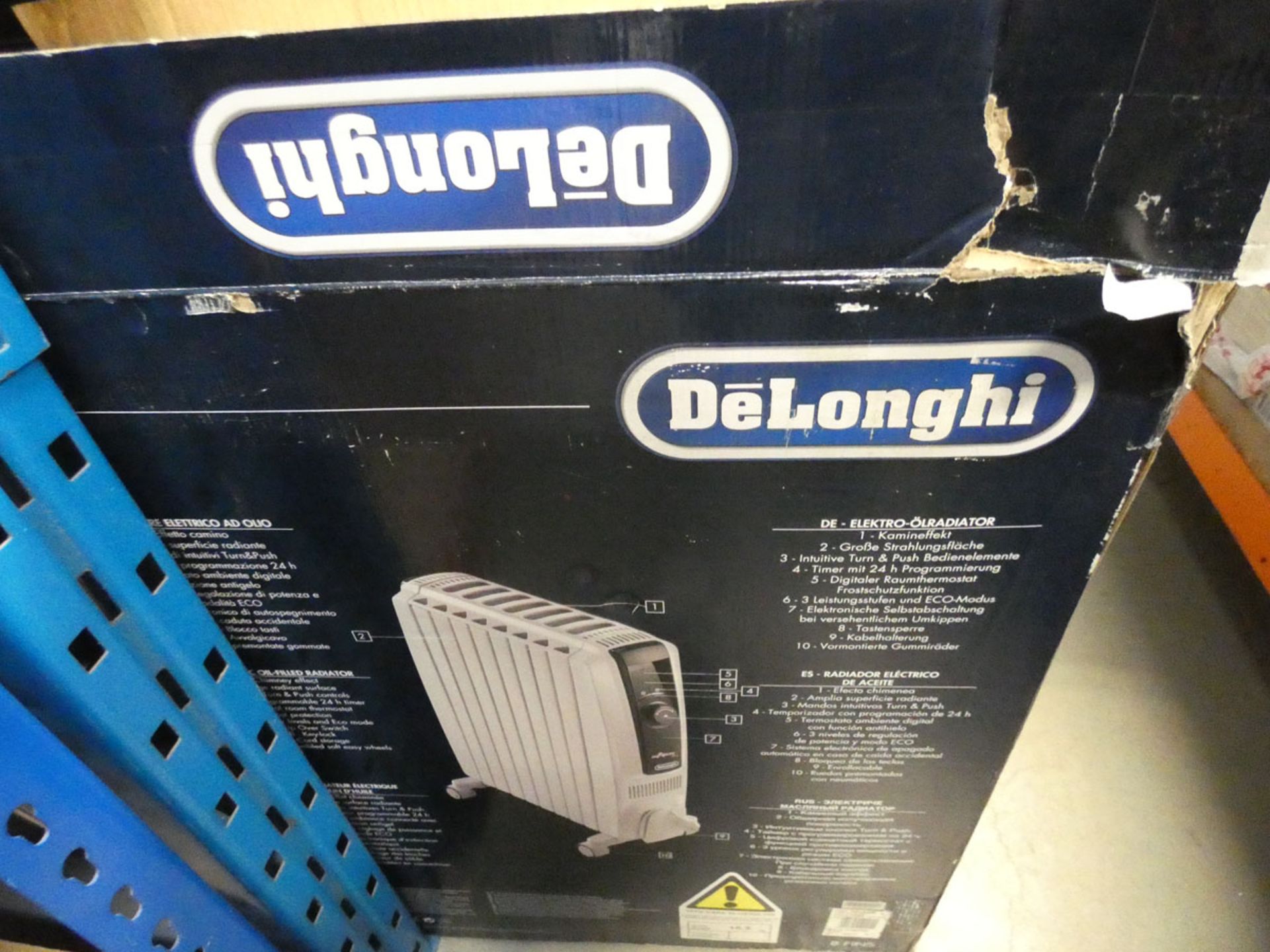 2 large Delonghi boxed oil filled radiators