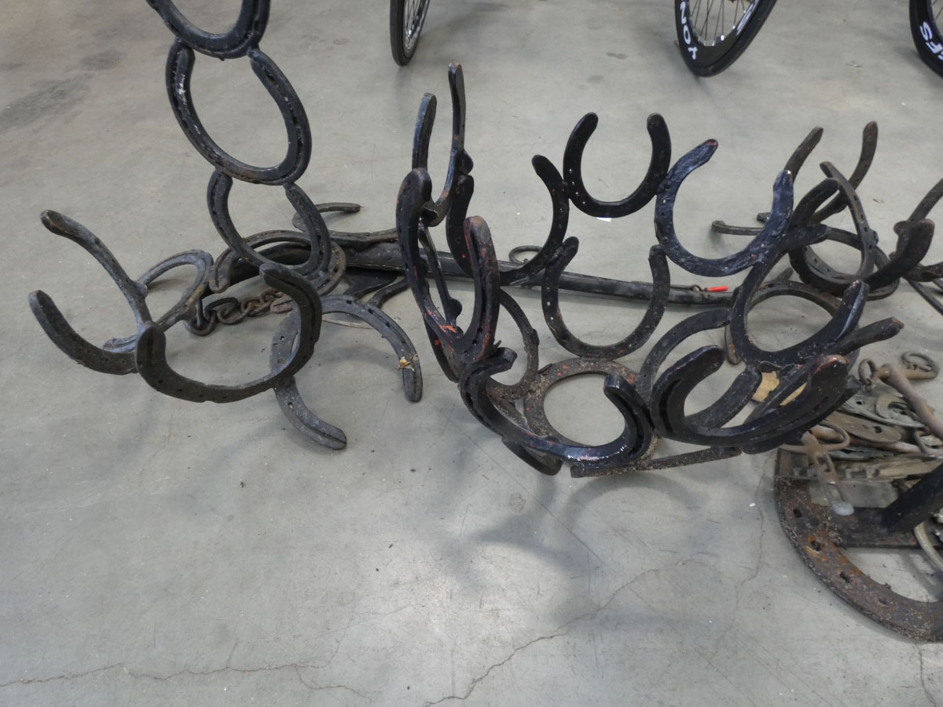 Assortment of horse shoe sculptured items and horse shoes - Image 3 of 3