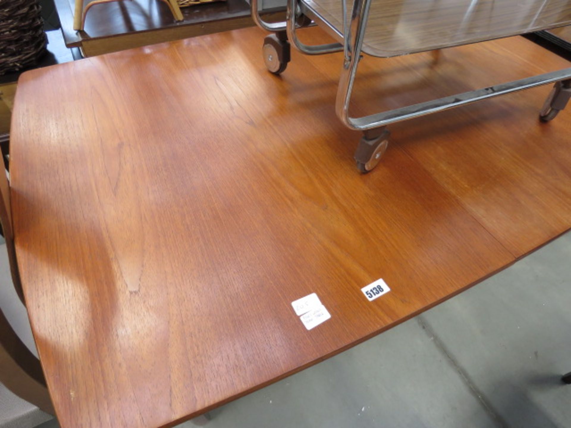 Portwood teak extending dining table Condition is fair with some marks - Image 2 of 2