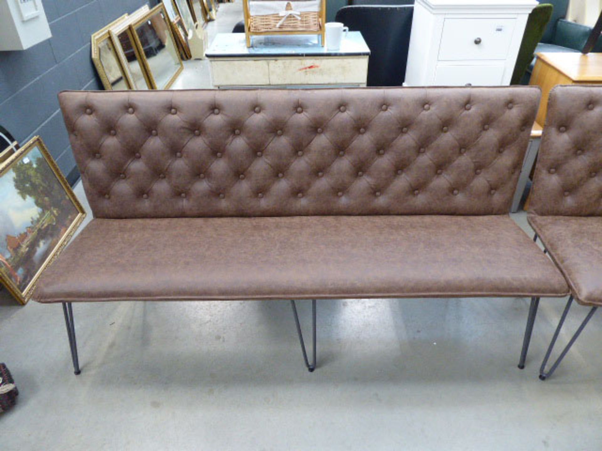 5532 Brown studded back bench seat (137)
