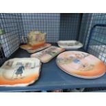 Cage containing quantity of Royal Doulton Dickens ware crockery