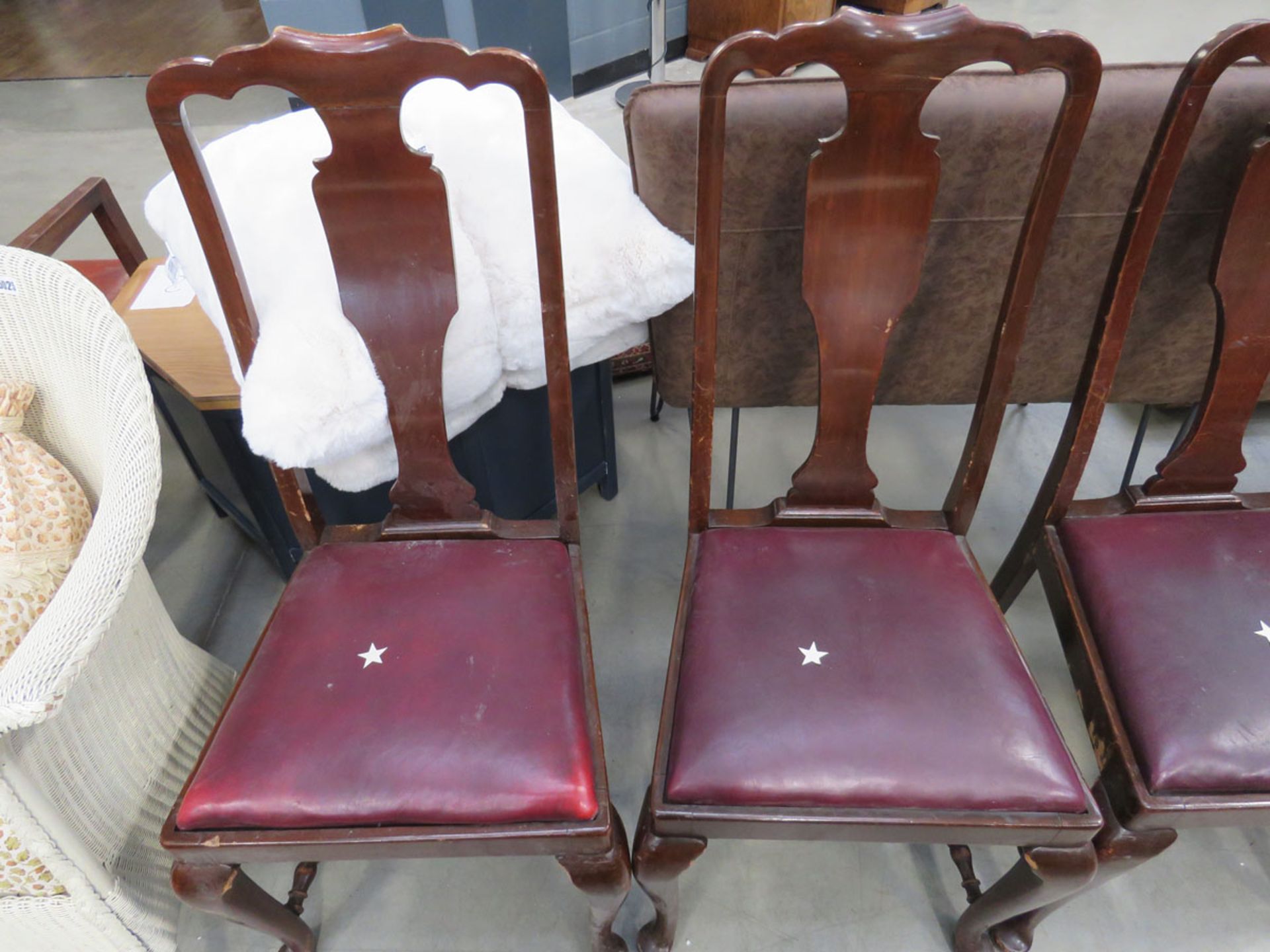 6 Queen Anne style dining chairs with drop in seats - Image 2 of 3