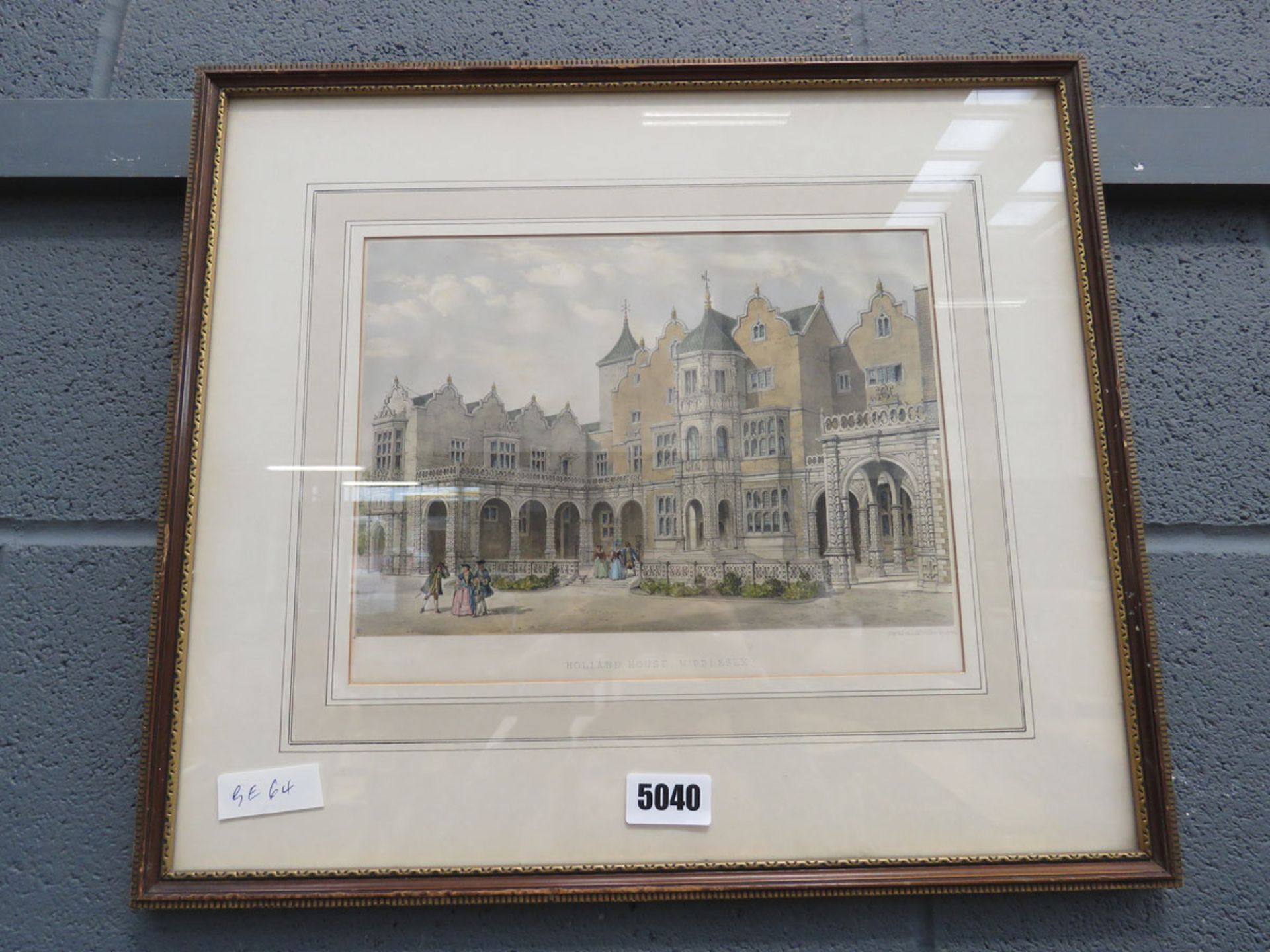 Framed and glazed engraving: Holland House, Middlesex