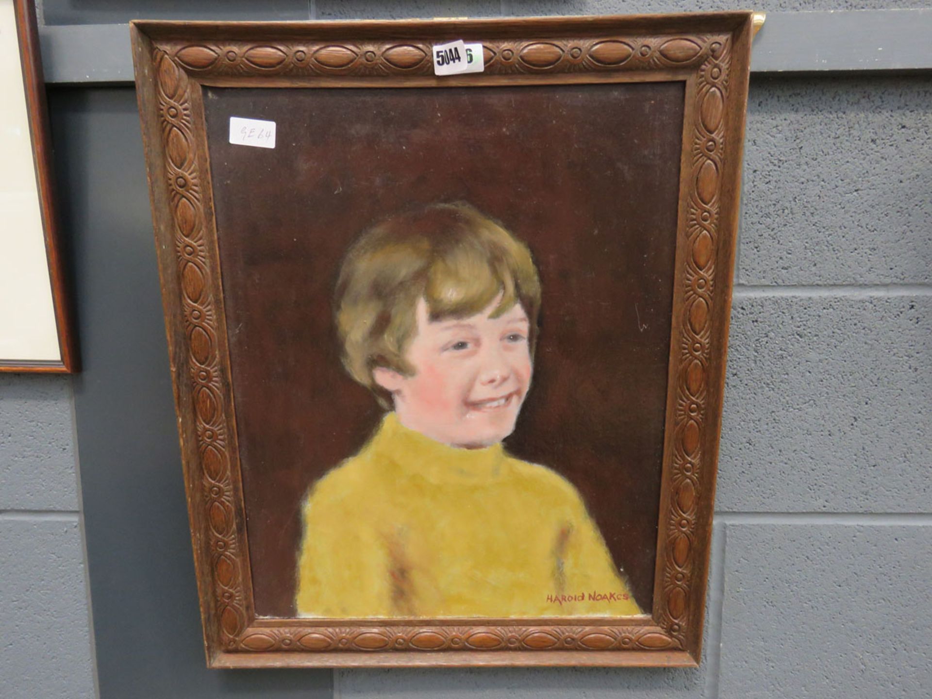 5296 Oil on board: study of a young boy