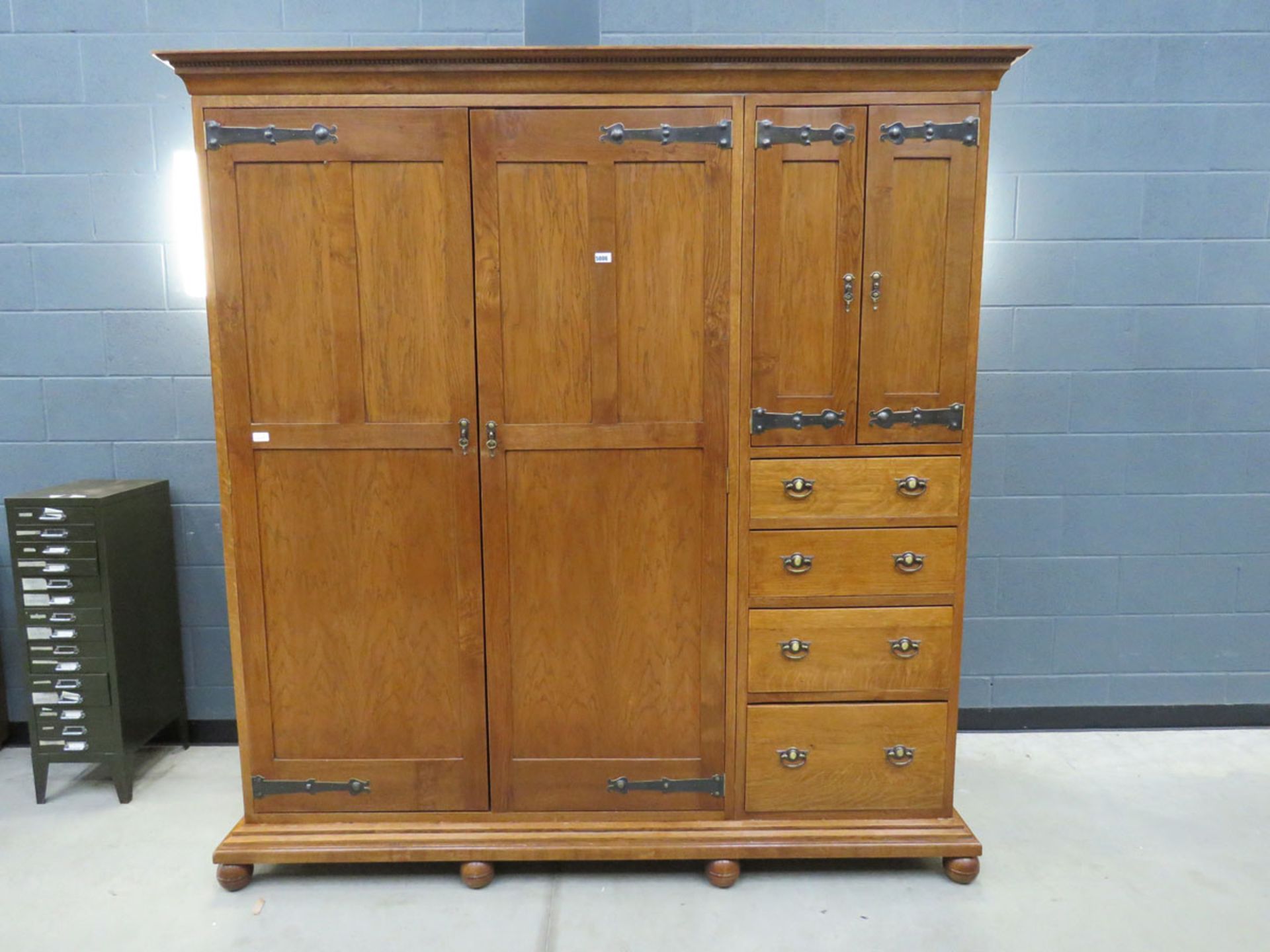 Oak Arts & Crafts style compactum, construced in 2000 to match an original