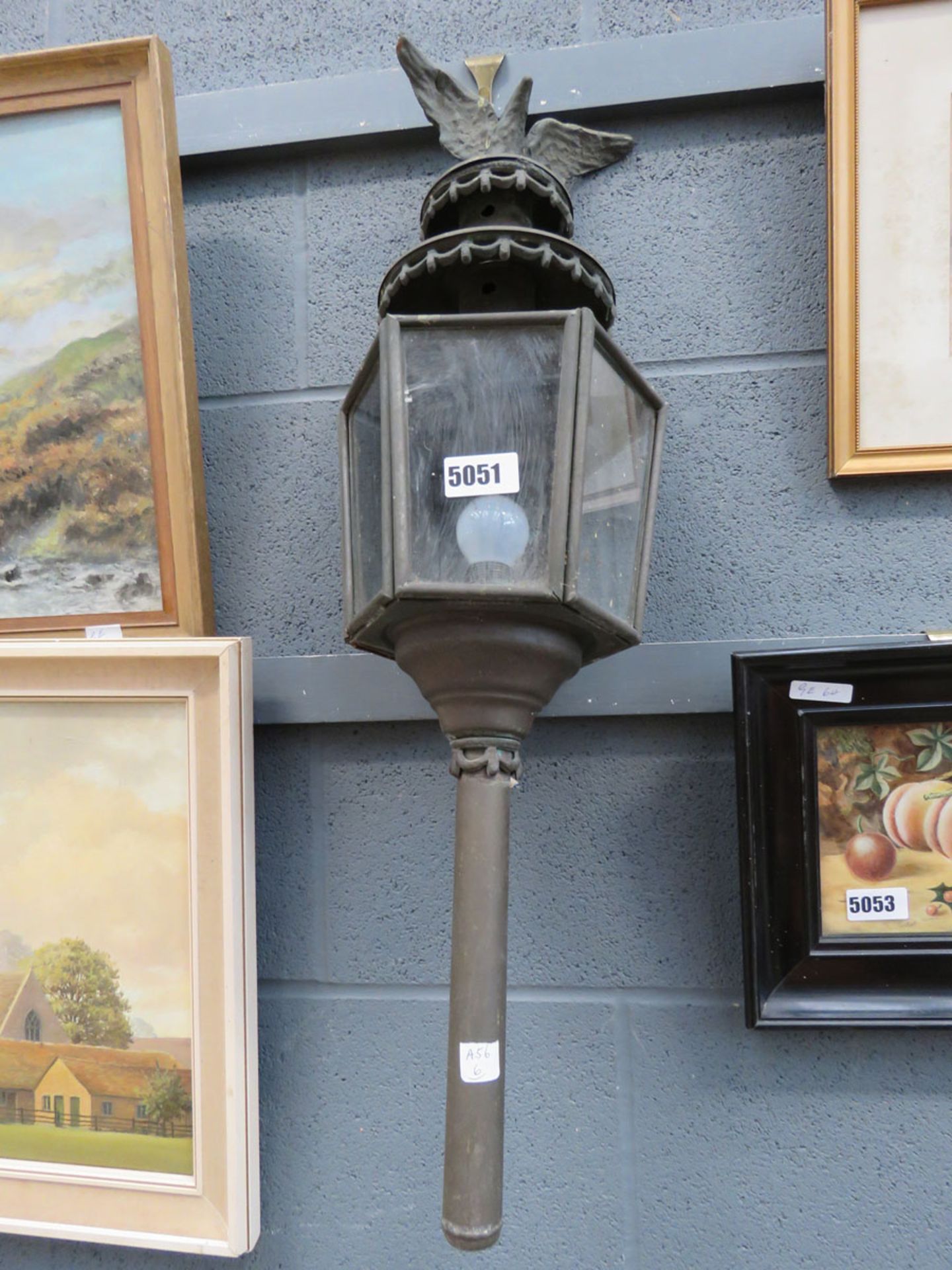 (6) Wall mounted lantern