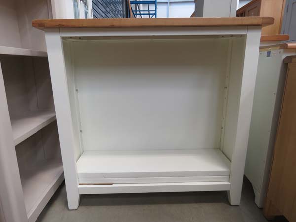 5009 Cream painted oak top open front bookcase (166)