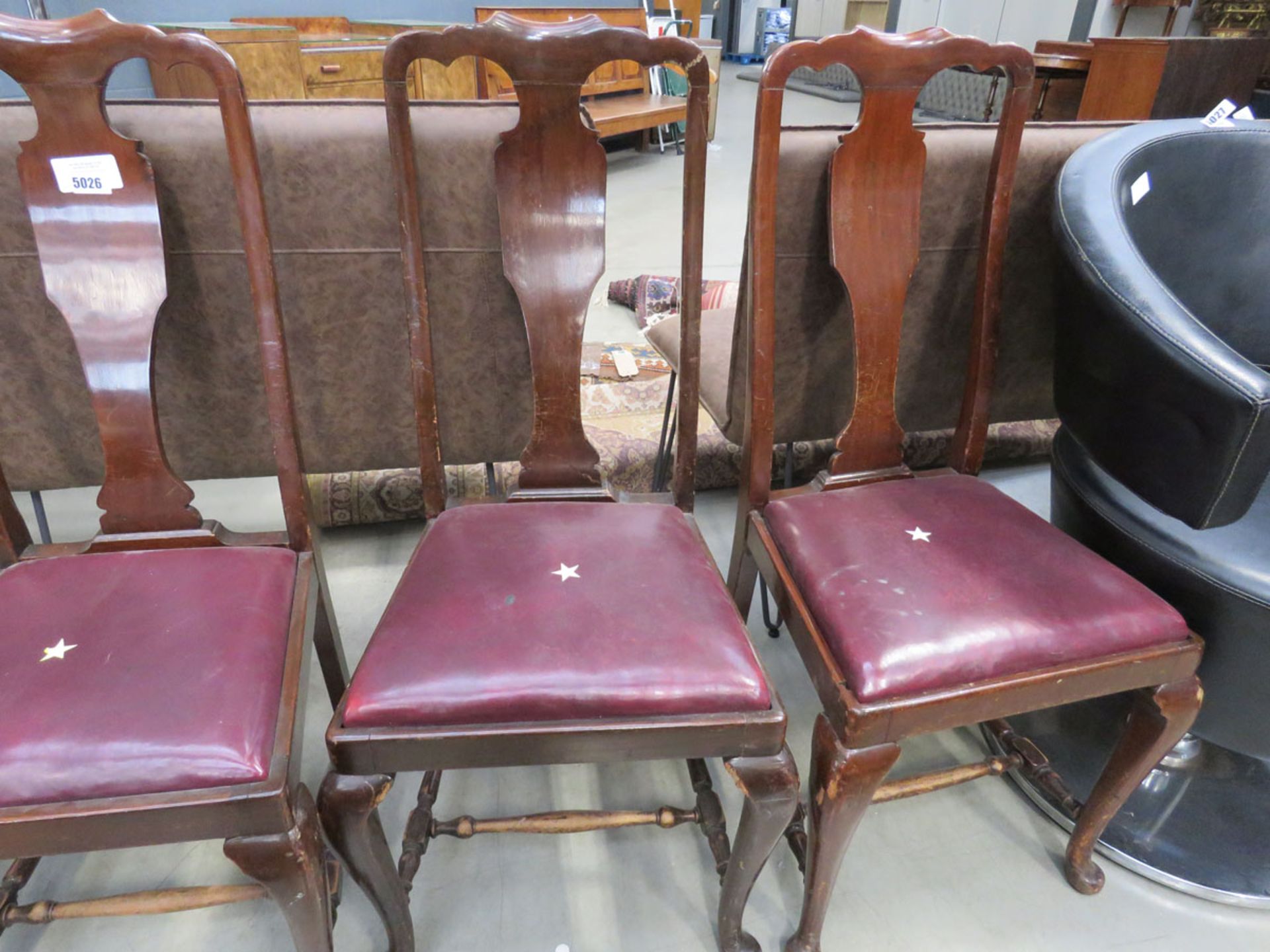 6 Queen Anne style dining chairs with drop in seats - Image 3 of 3