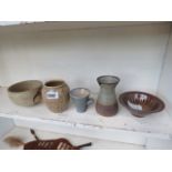 5 pieces of Studio pottery