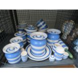 Cage containing quantity of Cornish ware Few chips to bowls and some grazing to butter dish. Small