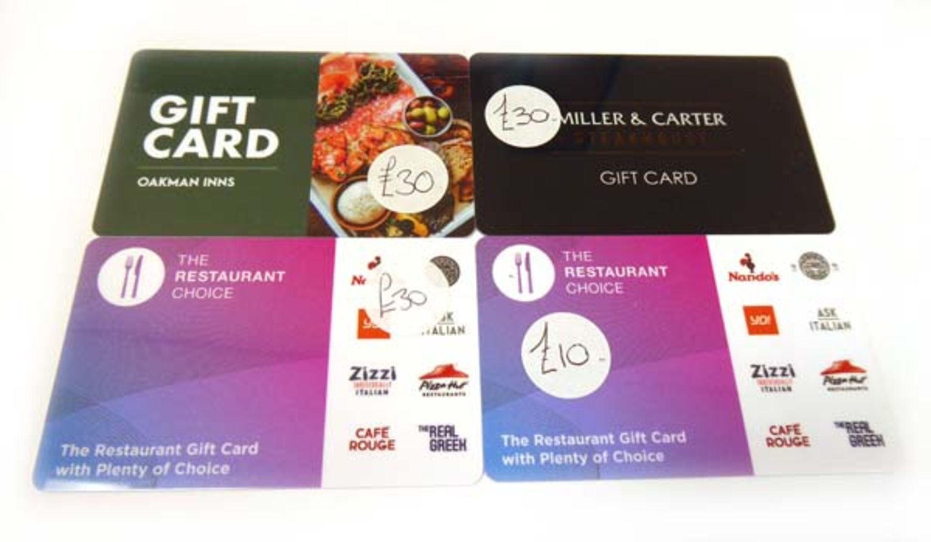 Various : Dining (x4) - Total face value £100