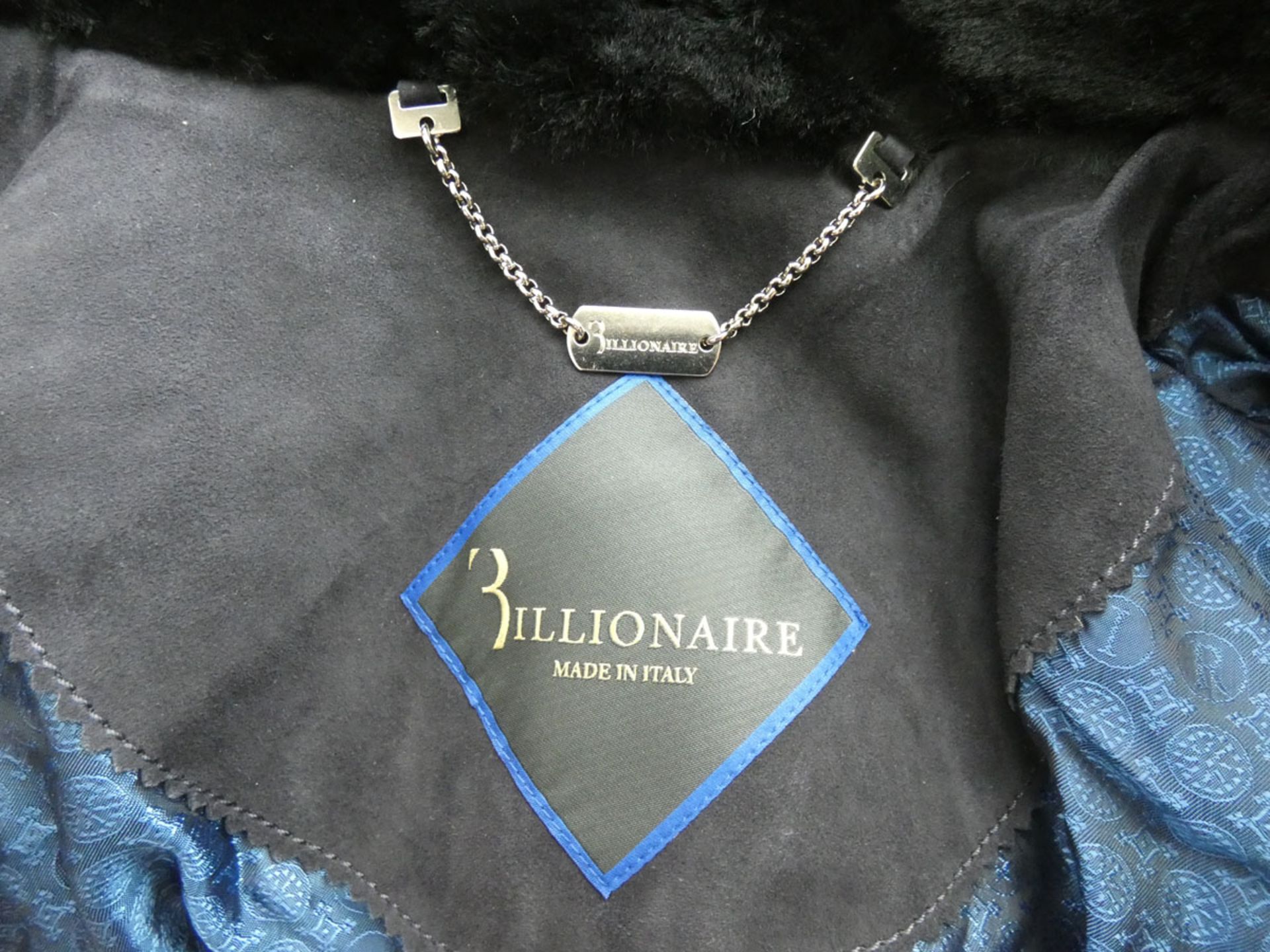 Billionaire men's leather Wallace jacket in dark blue size 54 with garment bag - Image 7 of 7