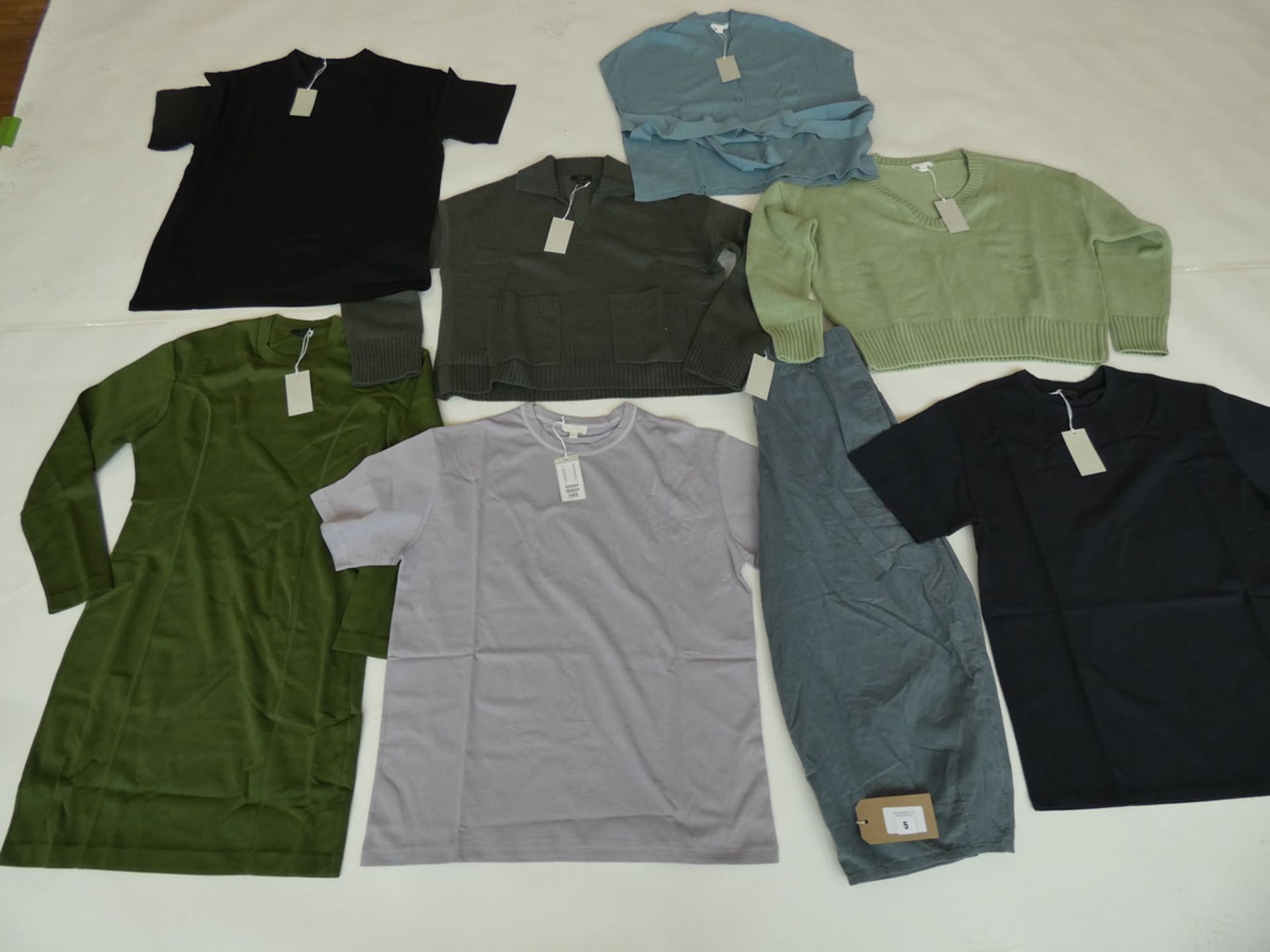 Selection of Cos clothing to include tops, knitwear, etc sizes S & M (quantity of 8 items)