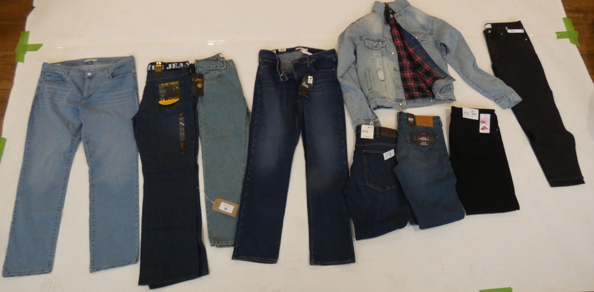 Selection of denim wear to include FB, Levi, Couture Club, etc (quantity of 9 items)