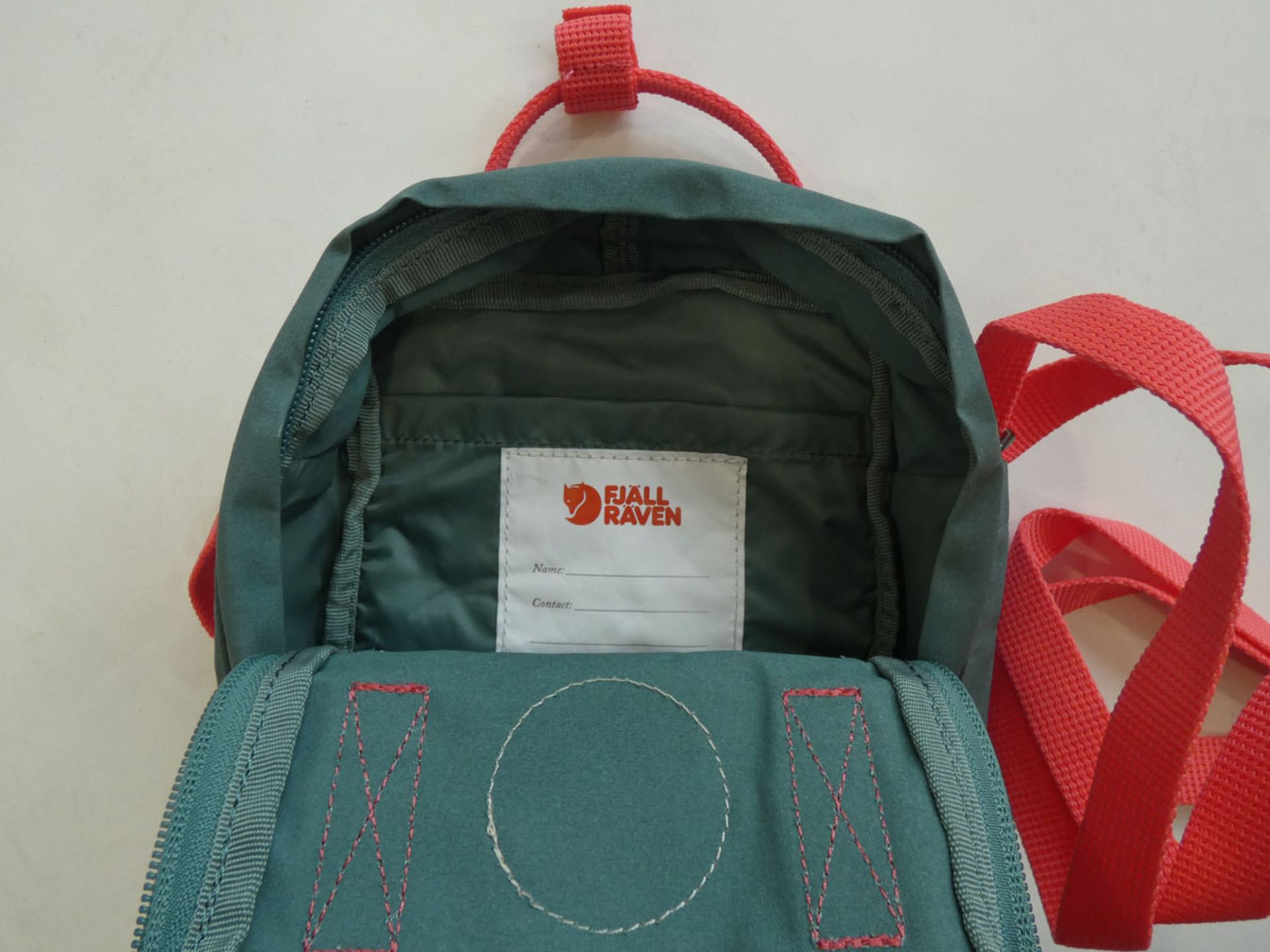 Fjall Raven Kanken sling bag in forest green pink - Image 3 of 3