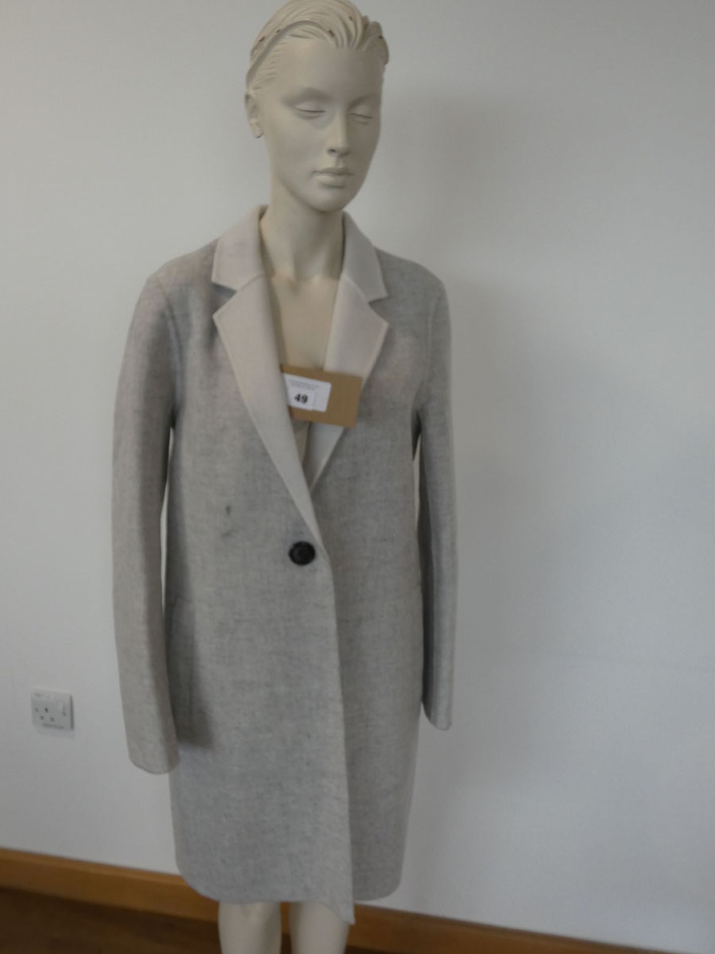 Jigsaw ladies short double face column coat in pale grey size M