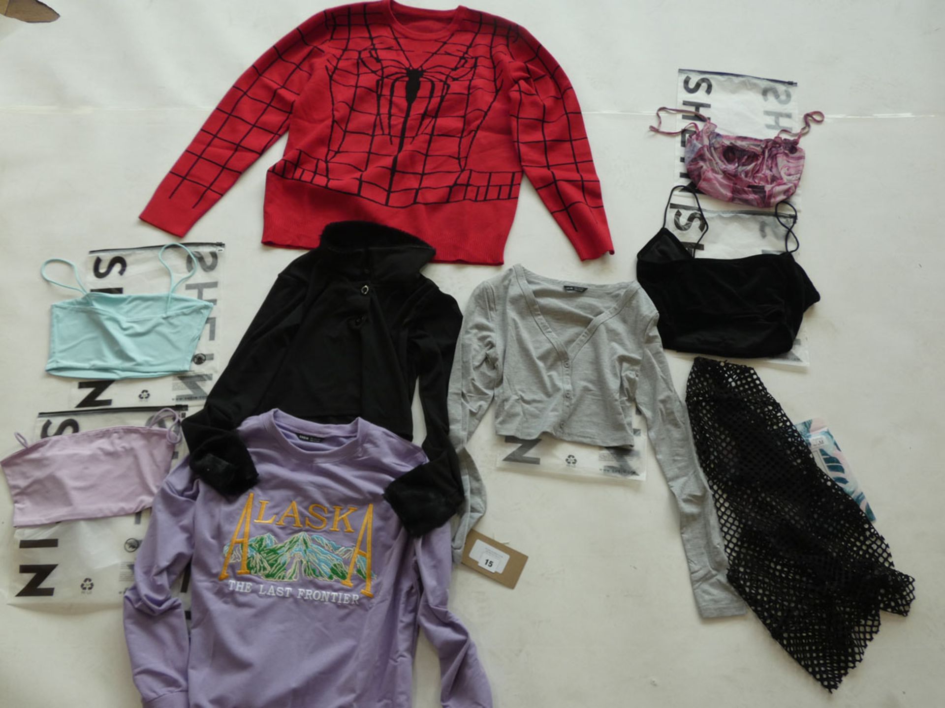 Selection of Shein clothing to include tops, jumpers, etc