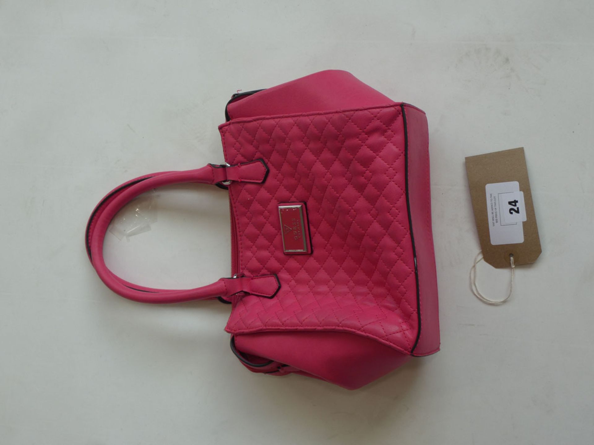 Guess diamond cut small handbag in hot pink