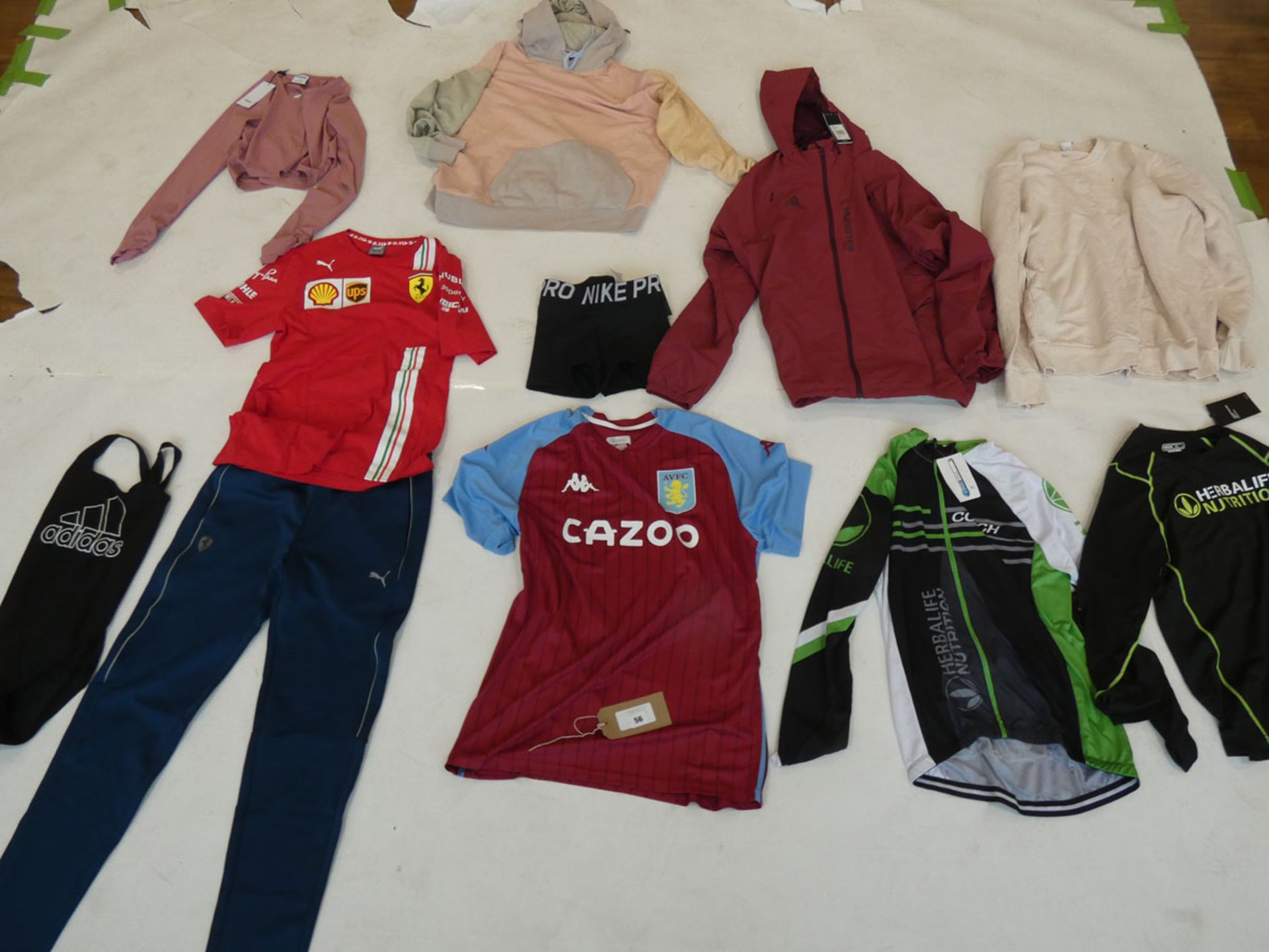 Selection of sportswear to include Puma, Nike, Adidas, etc