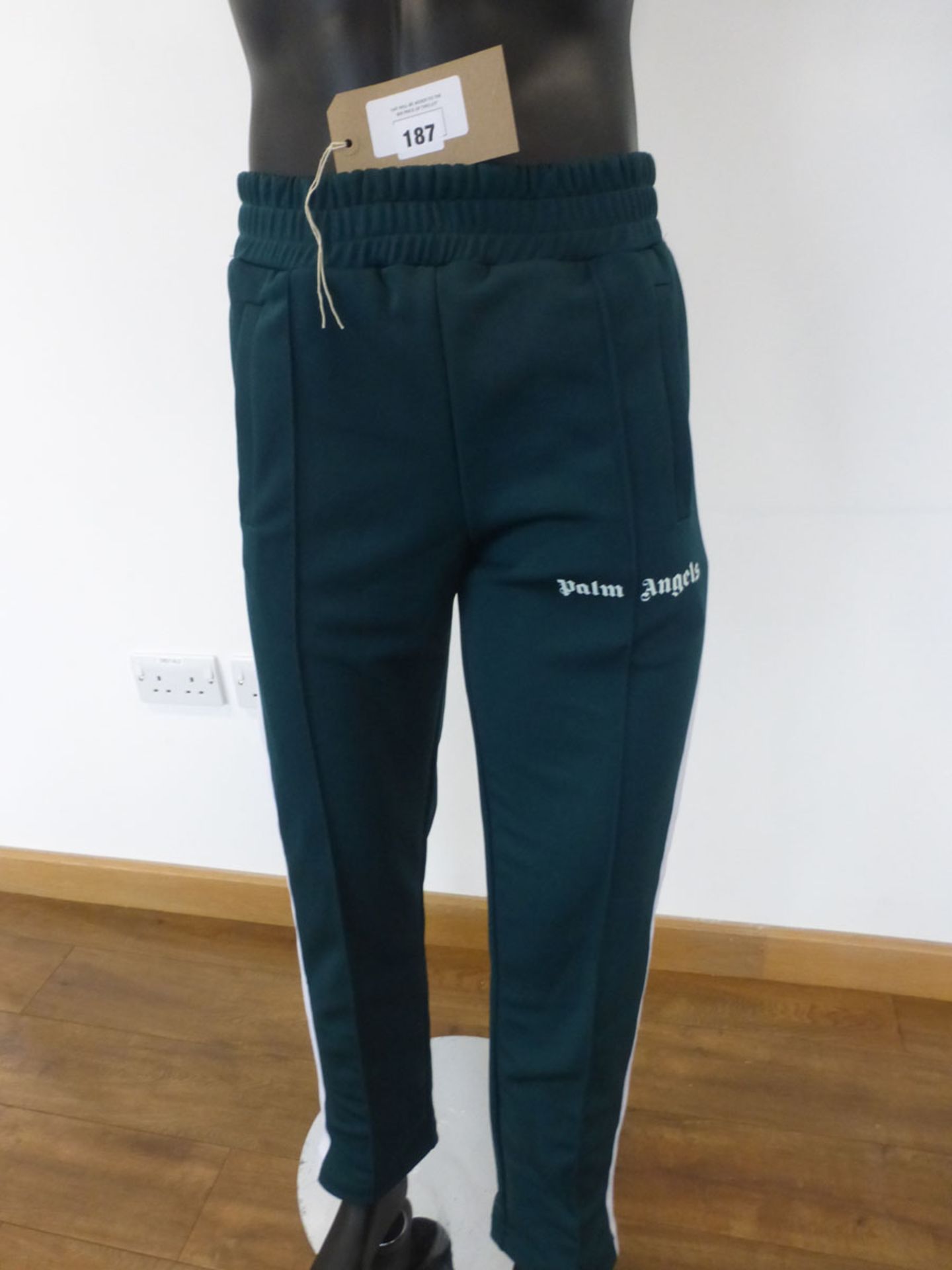 Palm Angels men's logo joggers in green size M