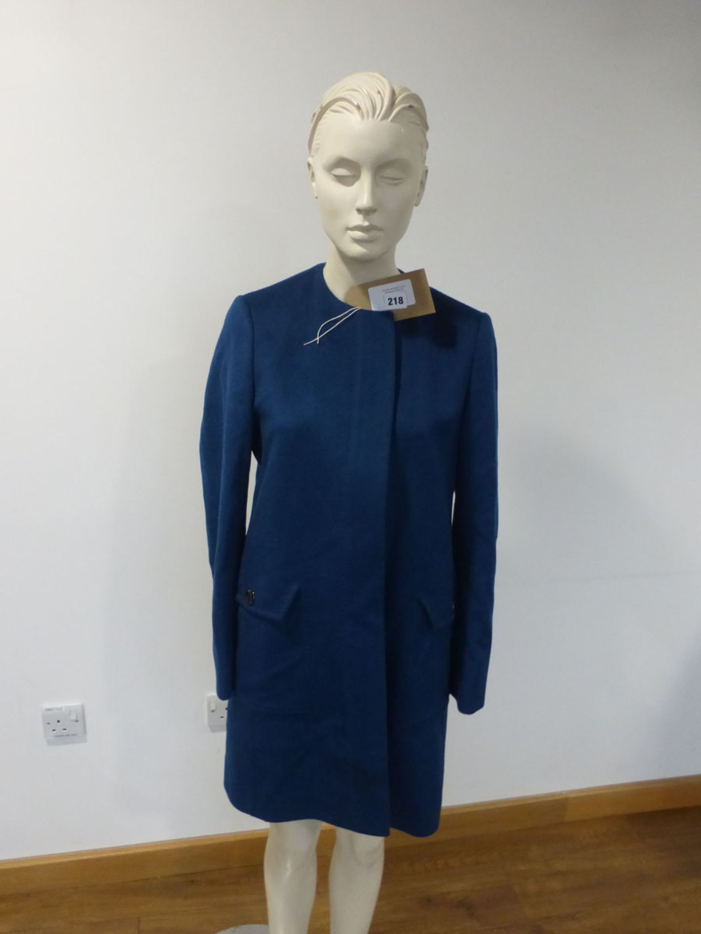Jager wool long length jacket in blue size 8