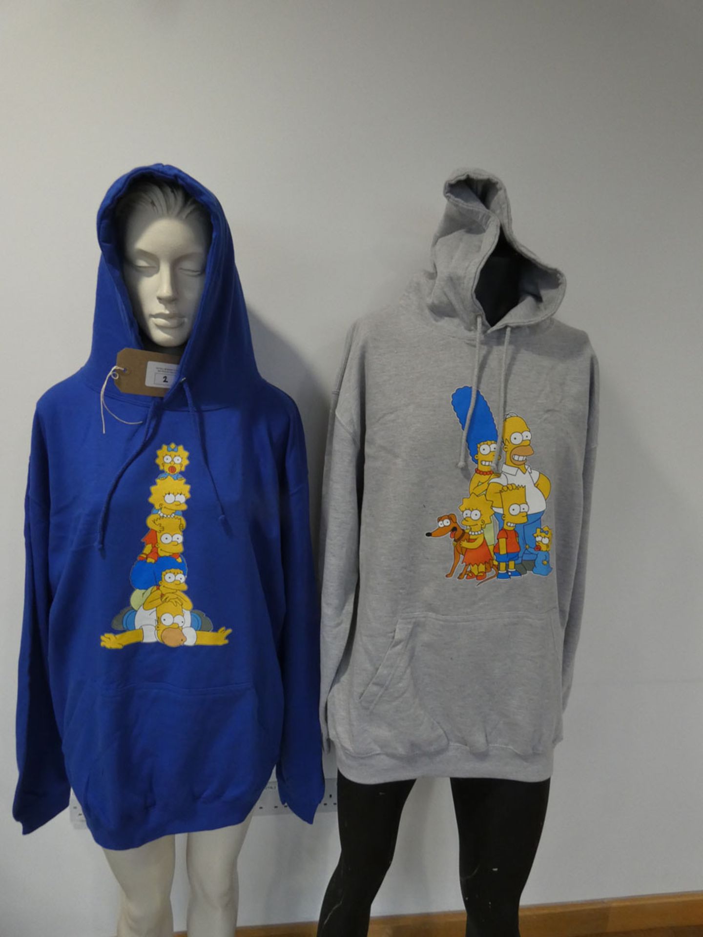 The Simpsons Brandalliance hoodies in grey and blue both size XL