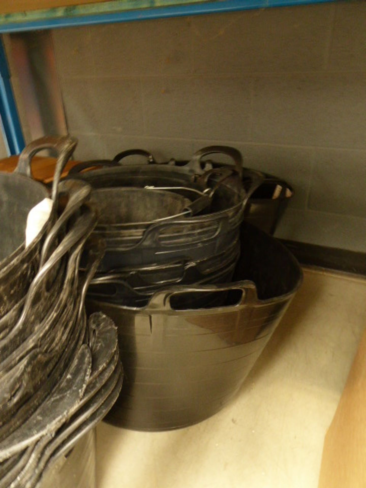 3 large stacks of black plastic buckets - Image 2 of 2