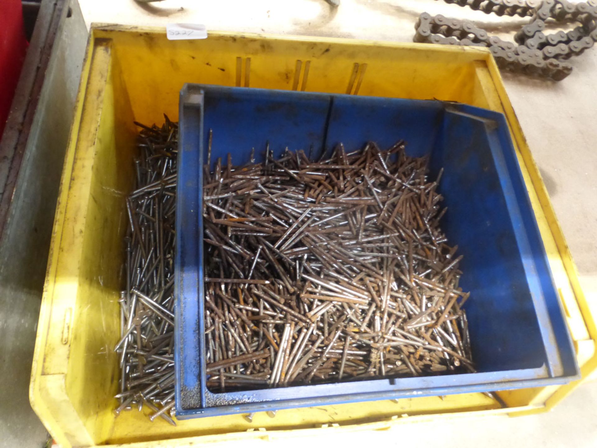 5 boxes containing nails and u-pins - Image 3 of 3