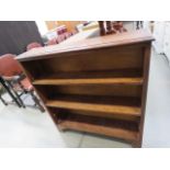 Oak open fronted bookcase