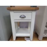 Chester White Painted Oak 1 Drawer Small Lamp Table (102)