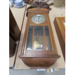 Oak cased Vienna wall clock