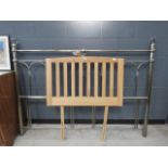 5411 Oak headboard plus metal headboard